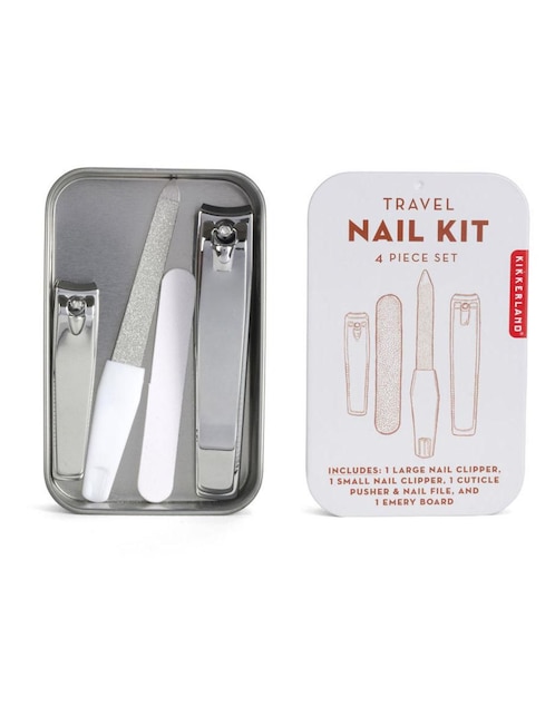 Set de manicure manual Kikkerland de acero inoxidable con 4 piezas