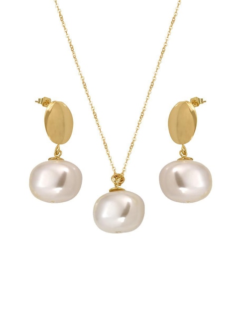 Aretes y collar ovalados Unlimited By Ob 18 k