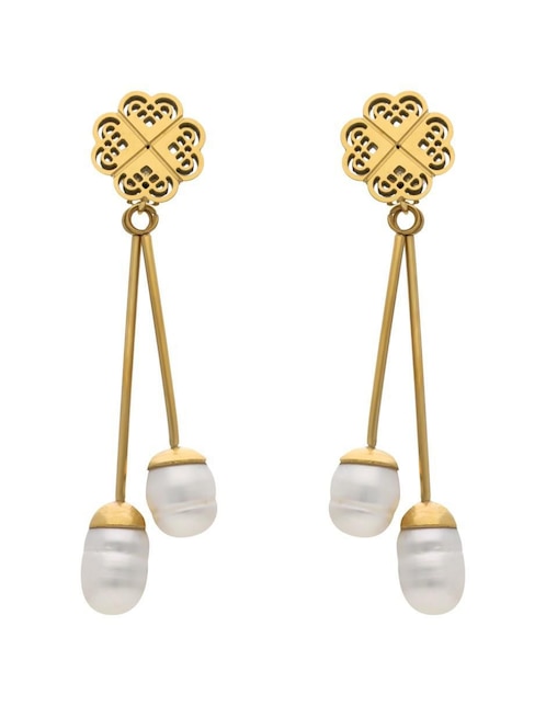 Aretes de trébol Nuvi Trebol con acabado brillante