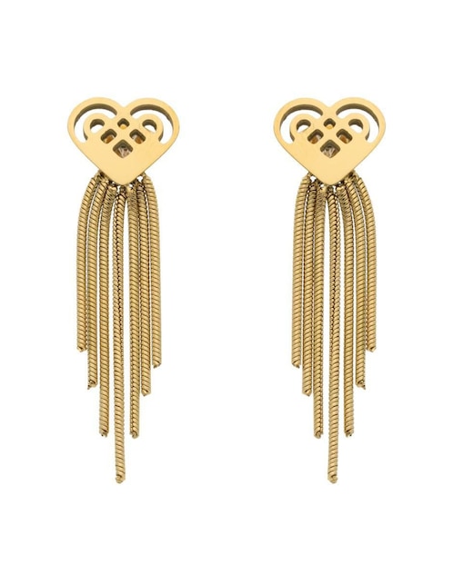 Aretes de corazón Nuvi con acabado brillante
