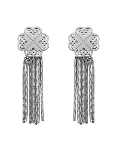 Aretes de trébol Nuvi Trebol Largo con acabado brillante