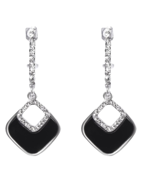 Aretes Unlimited By Ob con acabado baño rodio cristal