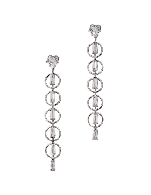 Aretes Unlimited By Ob con acabado baño rodio zirconia
