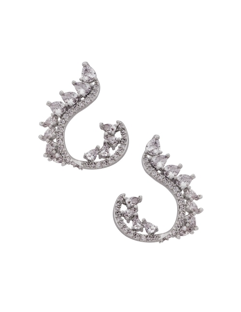 Aretes Unlimited By Ob con acabado baño rodio zirconia