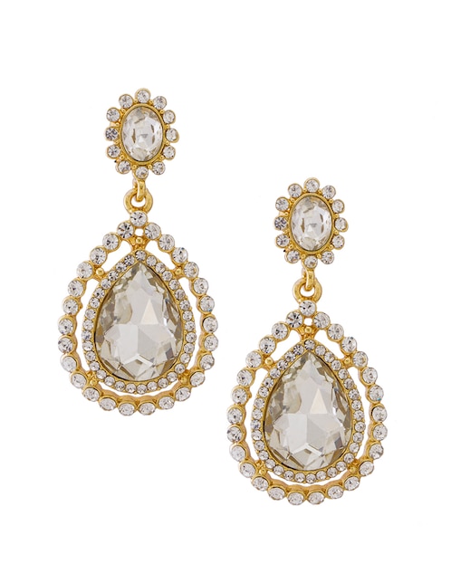 Aretes de gota Unlimited By Ob con acabado chapa de oro cristal