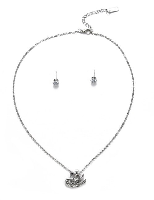 Aretes y collar de cisne LIEB Moda cristal