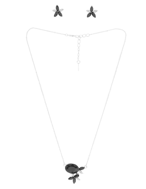 Aretes y collar de flor LIEB cristal