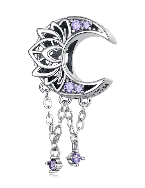 Charm de luna Ame Jewerly de plata P 925 zirconia