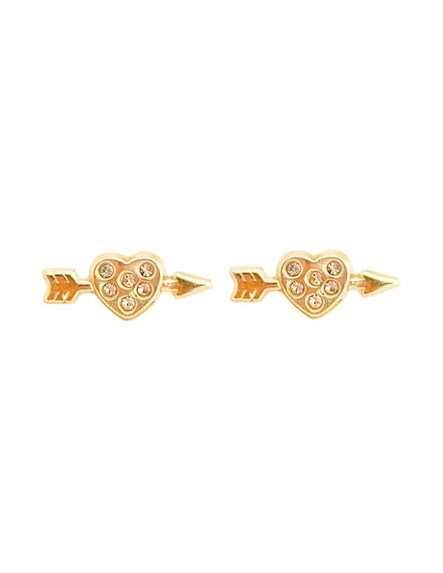 Broqueles de corazón Lenna de oro con acabado brillante zirconia