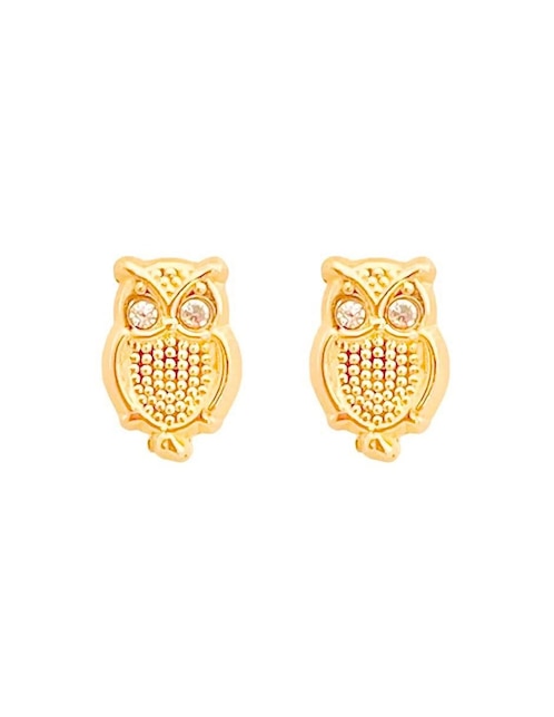 Broqueles de búho Lenna de oro zirconia