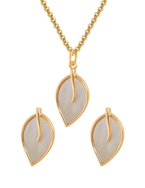 Aretes y collar de hoja