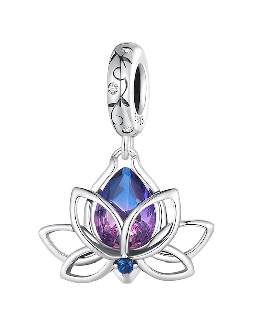 Charm de flor de loto Ame Jewelry Collection de plata P 925 zirconia