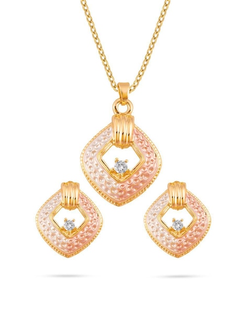 Aretes y collar de rombo zirconia Aretes y collar de rombo zirconia