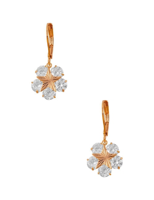 Aretes de flor con acabado pavé zirconia 1
