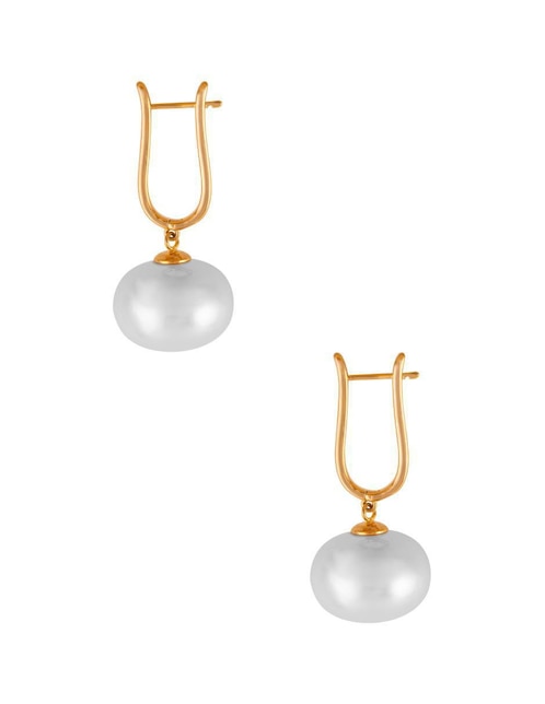 Aretes redondos con acabado pavé perla Aretes redondos con acabado pavé perla