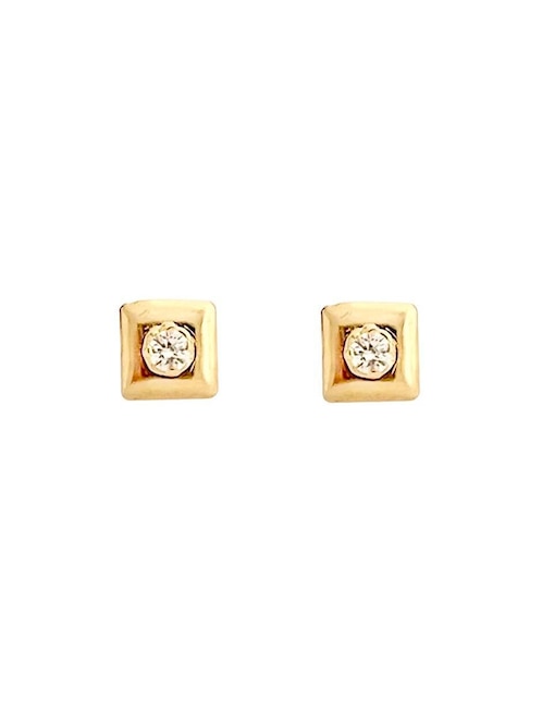 Broqueles cuadrados de oro con acabado brillante zirconia 1