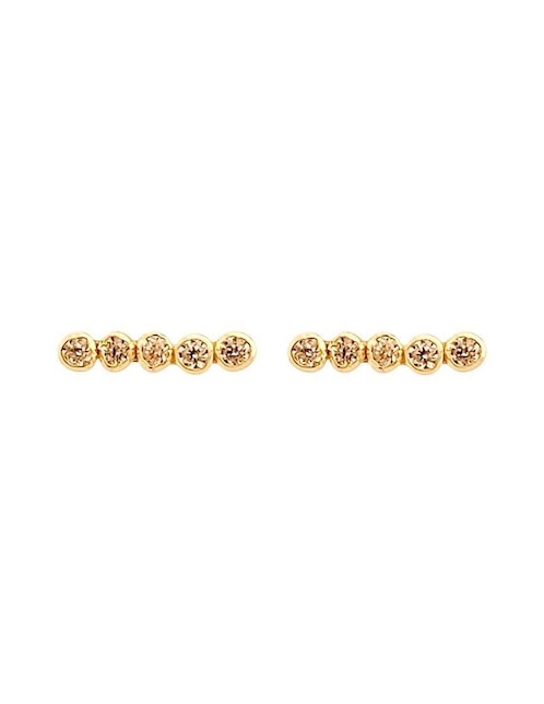 Broqueles de barra Lenna de oro con acabado brillante zirconia