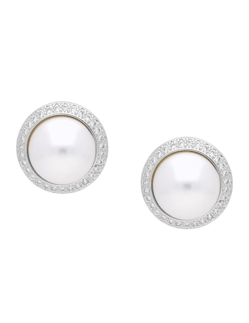 Broqueles circulares Nuvi con acabado plateado