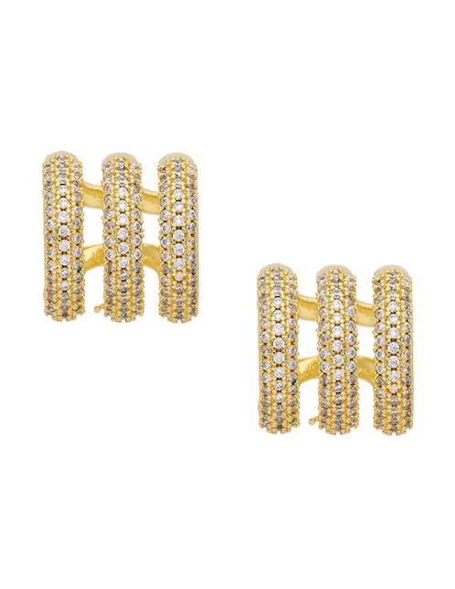 Aretes circulares Nuvi con acabado baño de oro