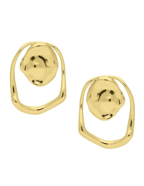 Aretes circulares Nuvi con acabado brillante
