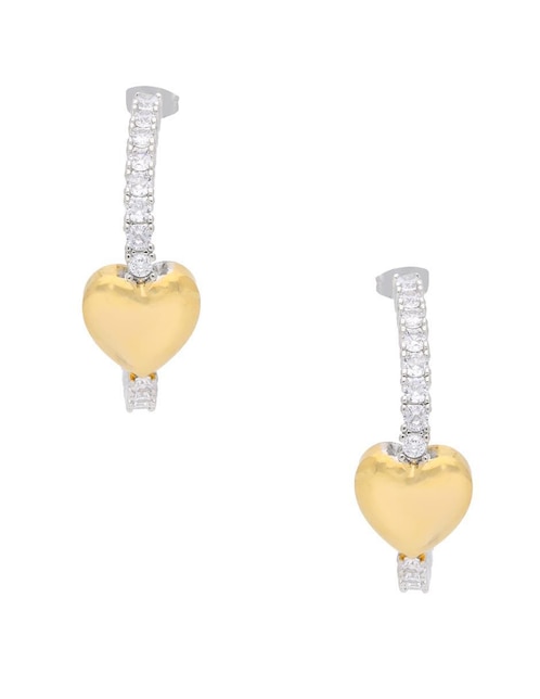 Arracadas de corazón Nuvi con acabado brillante