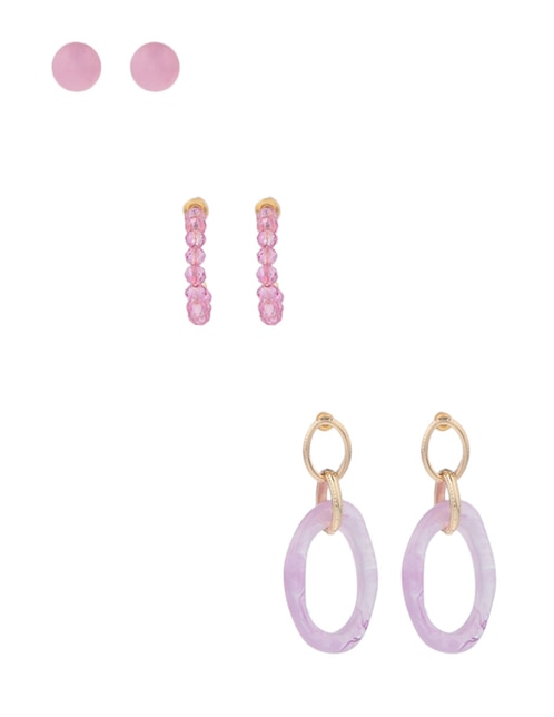 Set de aretes That'S It con acabado liso
