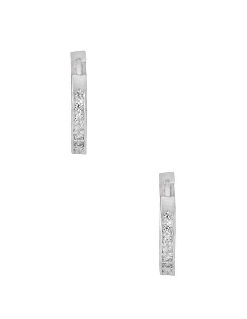 Aretes huggies redondos Unlimited By Ob de plata P 925 con acabado plateado zirconia