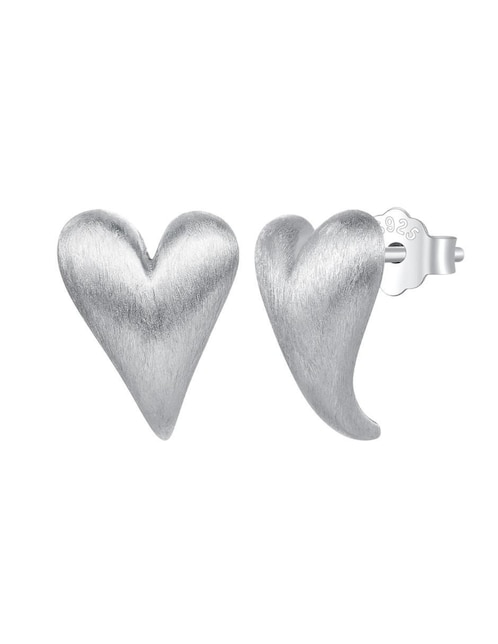 Broqueles de corazón Chulada Beauty de plata P 925 con acabado brillante
