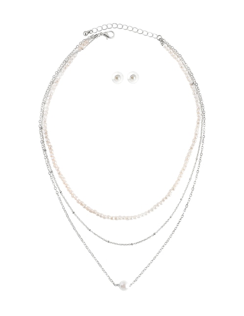 Aretes y collar Map perla