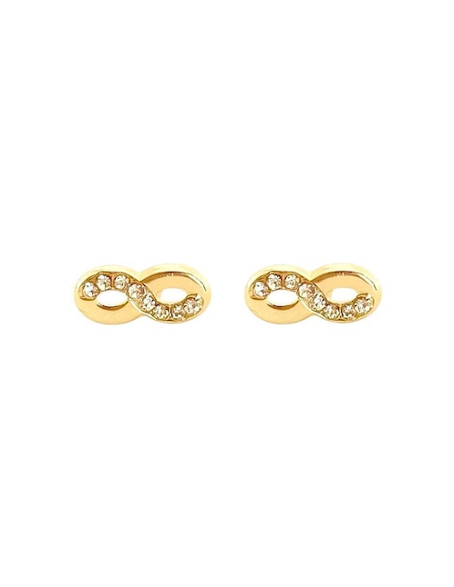 Broqueles de infinito Lenna de oro con acabado brillante zirconia