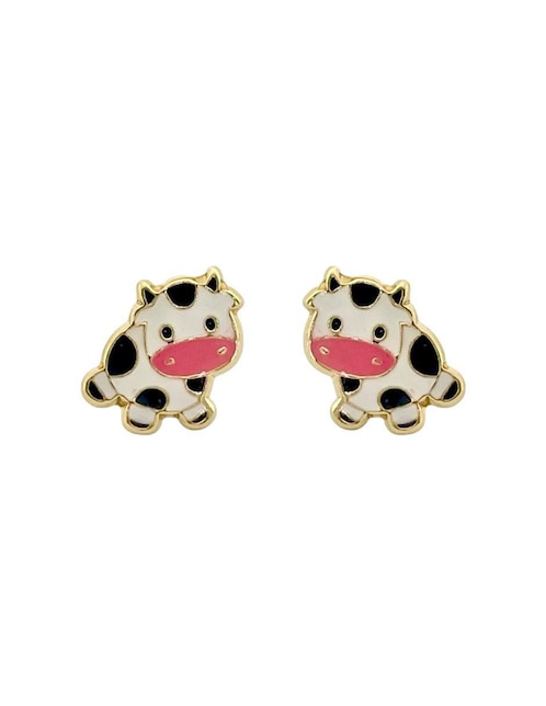 Broqueles de vaca Lenna de oro con acabado esmaltado