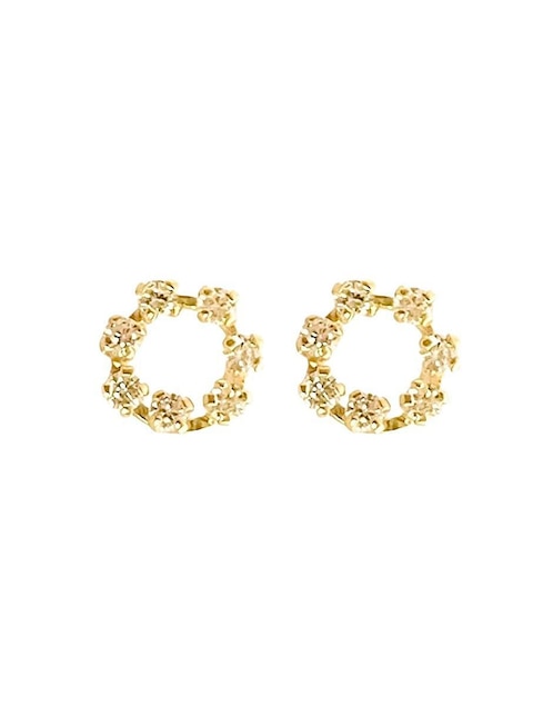 Broqueles circulares Lenna de oro con acabado brillante zirconia