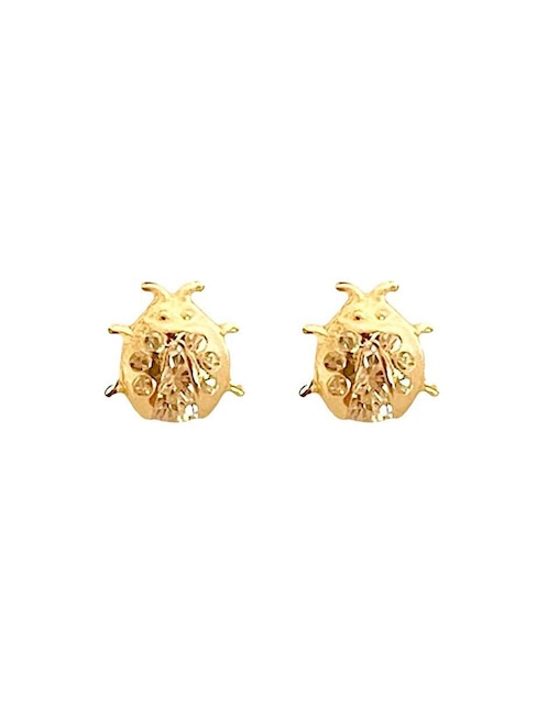 Broqueles de catarina Lenna de oro con acabado brillante zirconia