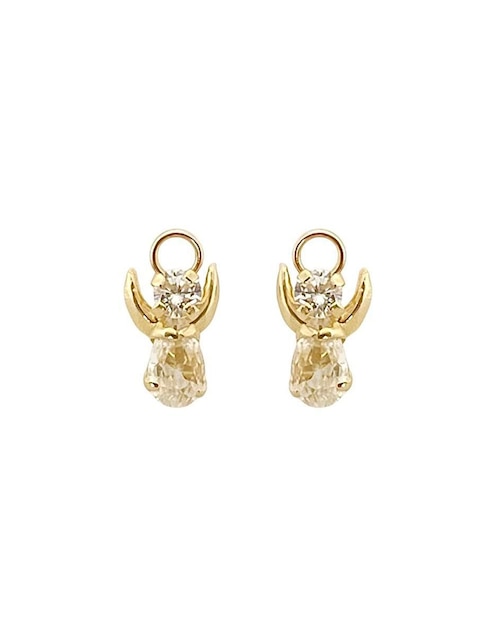 Broqueles de alas Angel Lenna de oro con acabado brillante zirconia