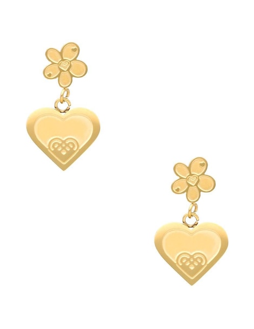 Broqueles de corazón Nuvi con acabado brillante