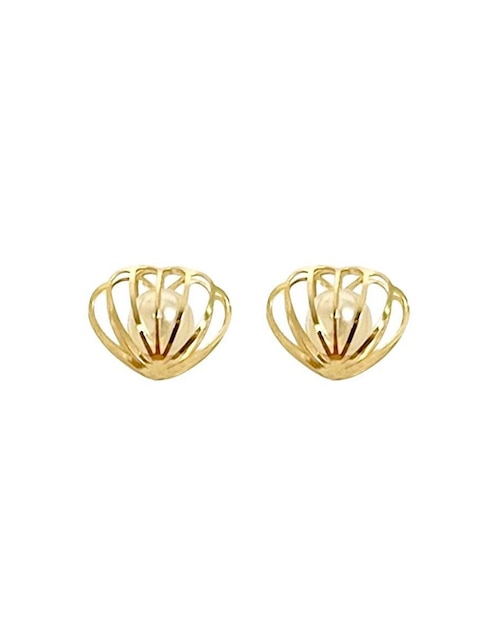 Broqueles de concha de oro perla 1