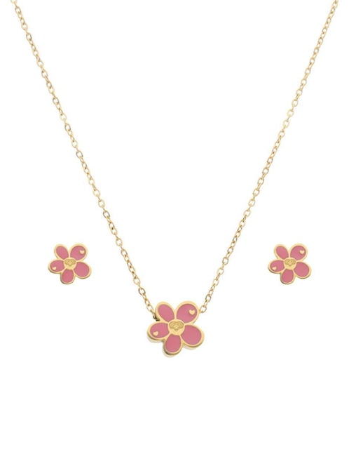 Aretes y collar de flor Nuvi
