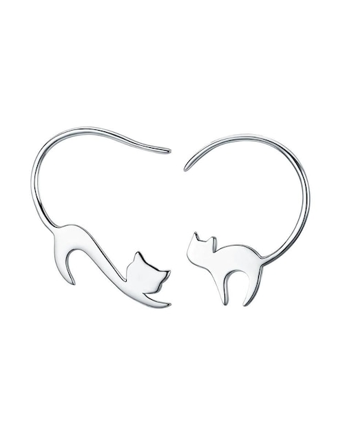 Aretes de gato Chulada de plata P 925 con acabado brillante