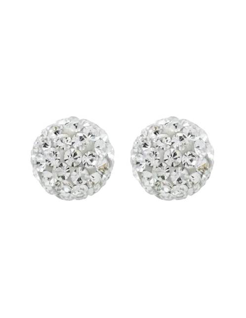 Broqueles de esfera Lenna de oro con acabado brillante cristal
