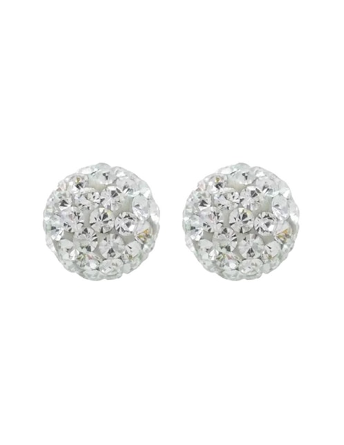 Broqueles de esfera Lenna de oro con acabado brillante cristal