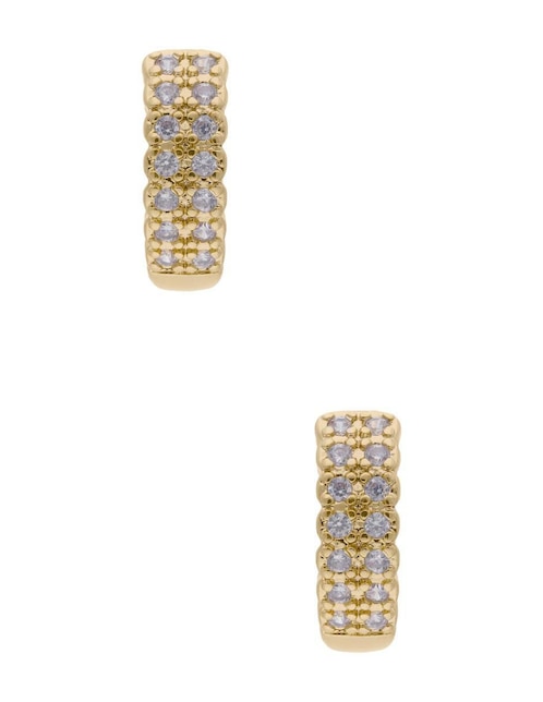 Aretes circulares Nuvi con acabado chapa de oro semipreciosas