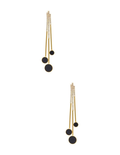 Aretes circulares Nuvi con acabado chapa de oro semipreciosas