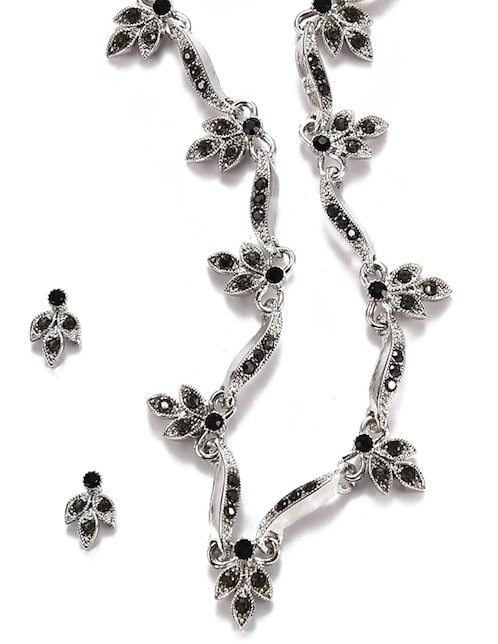 Aretes y collar de metal cristal