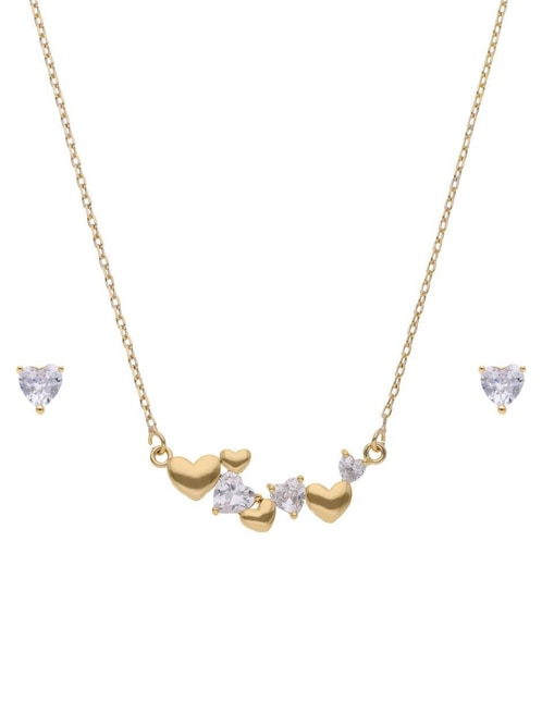 Aretes y collar de corazón Nuvi fantasía