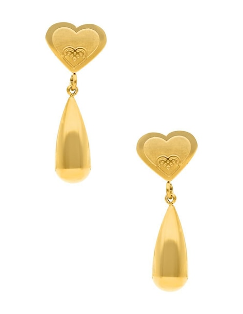 Aretes largos de gota Nuvi con acabado brillante