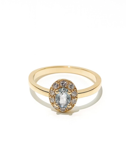 Anillo Casa Michel Joyeria 14 k de oro amarillo zafiro