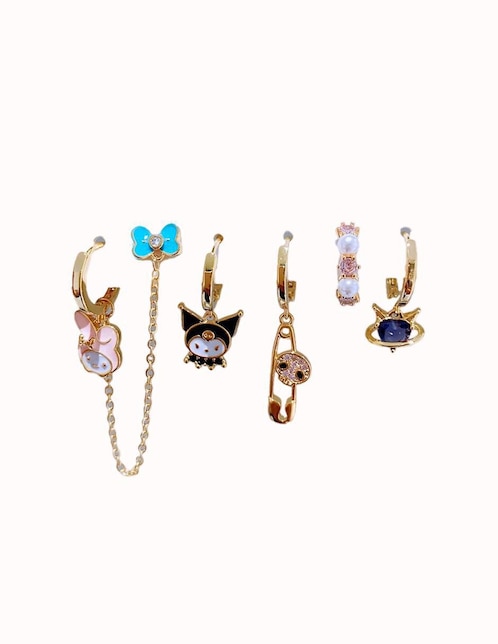 NIRA Set de aretes Nira Anime con acabado pulido zirconia cúbica
