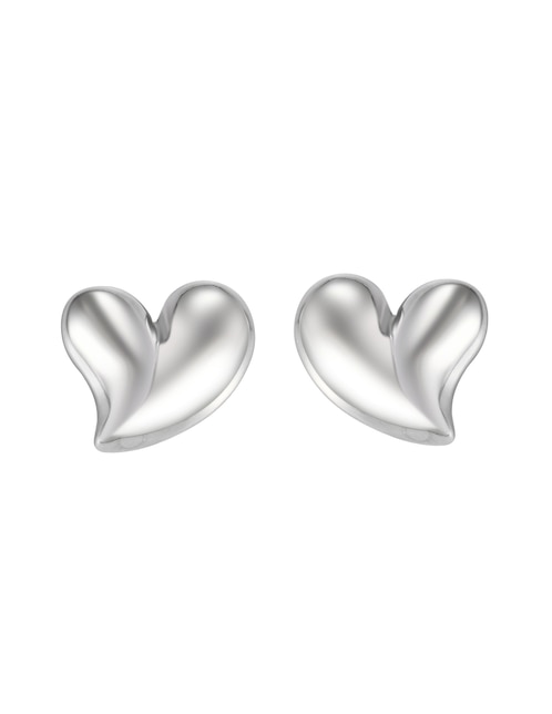 Aretes corto de corazón con acabado brillante 1