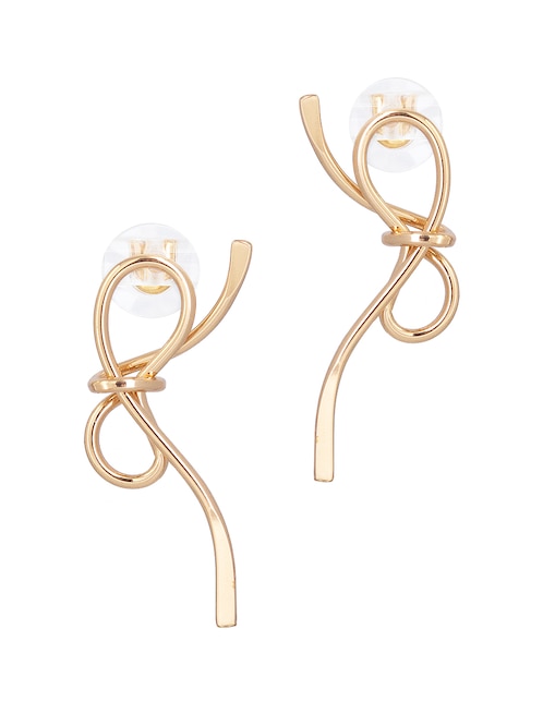 Aretes largos de moño Map con acabado lustre