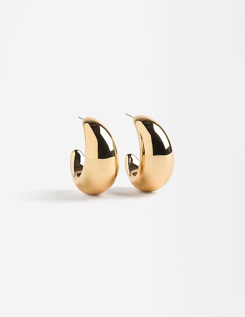 Aretes de aro redondos parfois Golden Basics